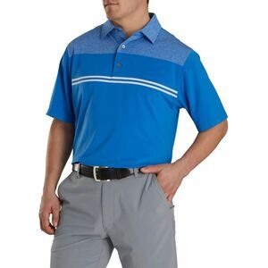 FootJoy FJ Mens Blue Colorblock‎ Stripe ProDry Golf Polo Shirt Large L